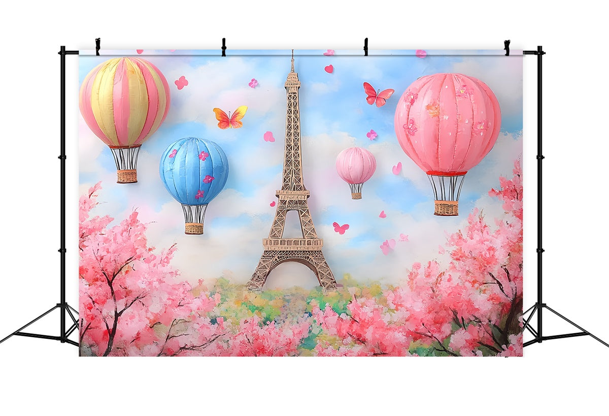 Toile de fond Nouveau-né Balade en Ballon Paris CSH5-268
