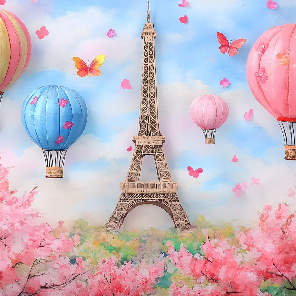 Toile de fond Nouveau-né Balade en Ballon Paris CSH5-268