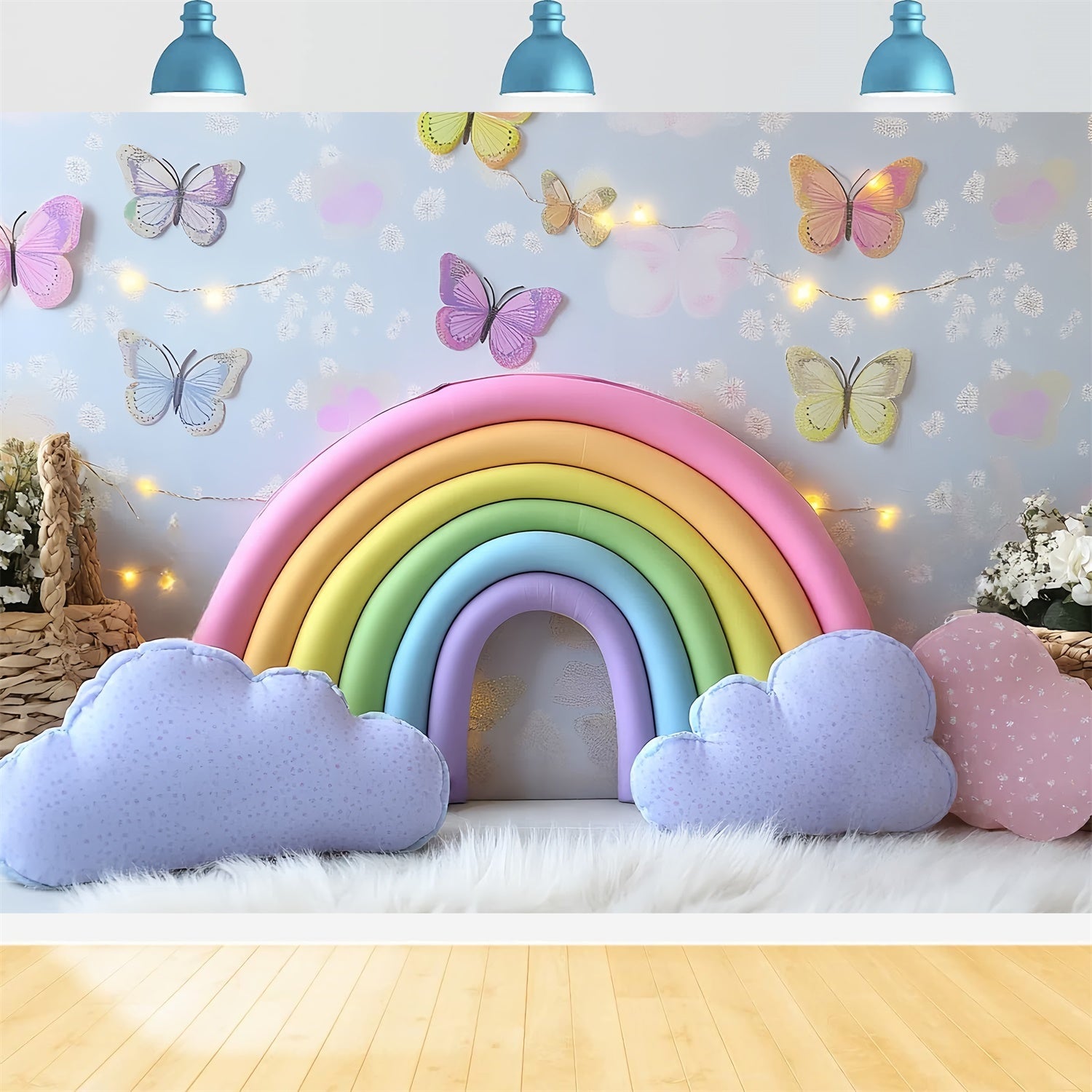 Toile de fond Arc-en-Ciel Papillon Bonheur Arc-en-Ciel Nouveau-né CSH5-269