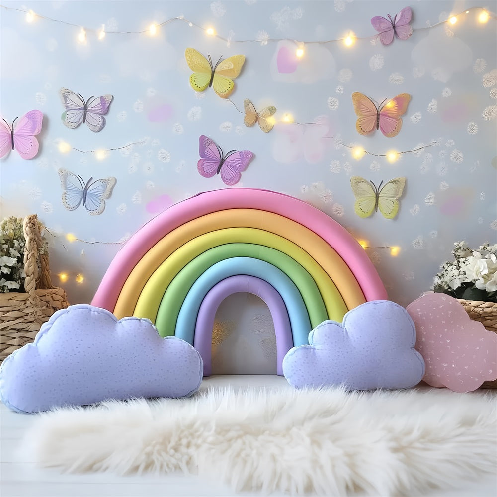 Toile de fond Arc-en-Ciel Papillon Bonheur Arc-en-Ciel Nouveau-né CSH5-269
