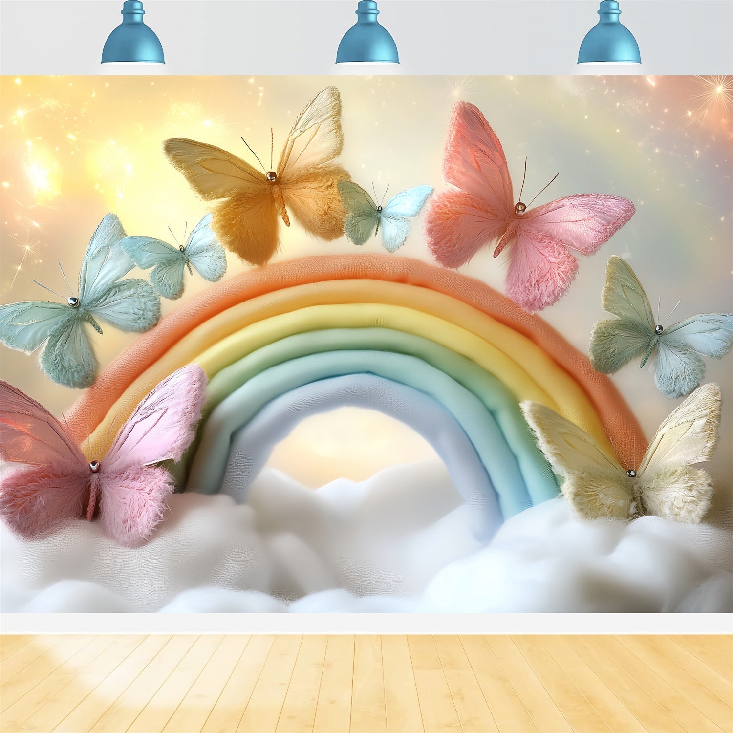 Toile de fond Papillon Éclat Arc-en-Ciel Papillon Enfants CSH5-273