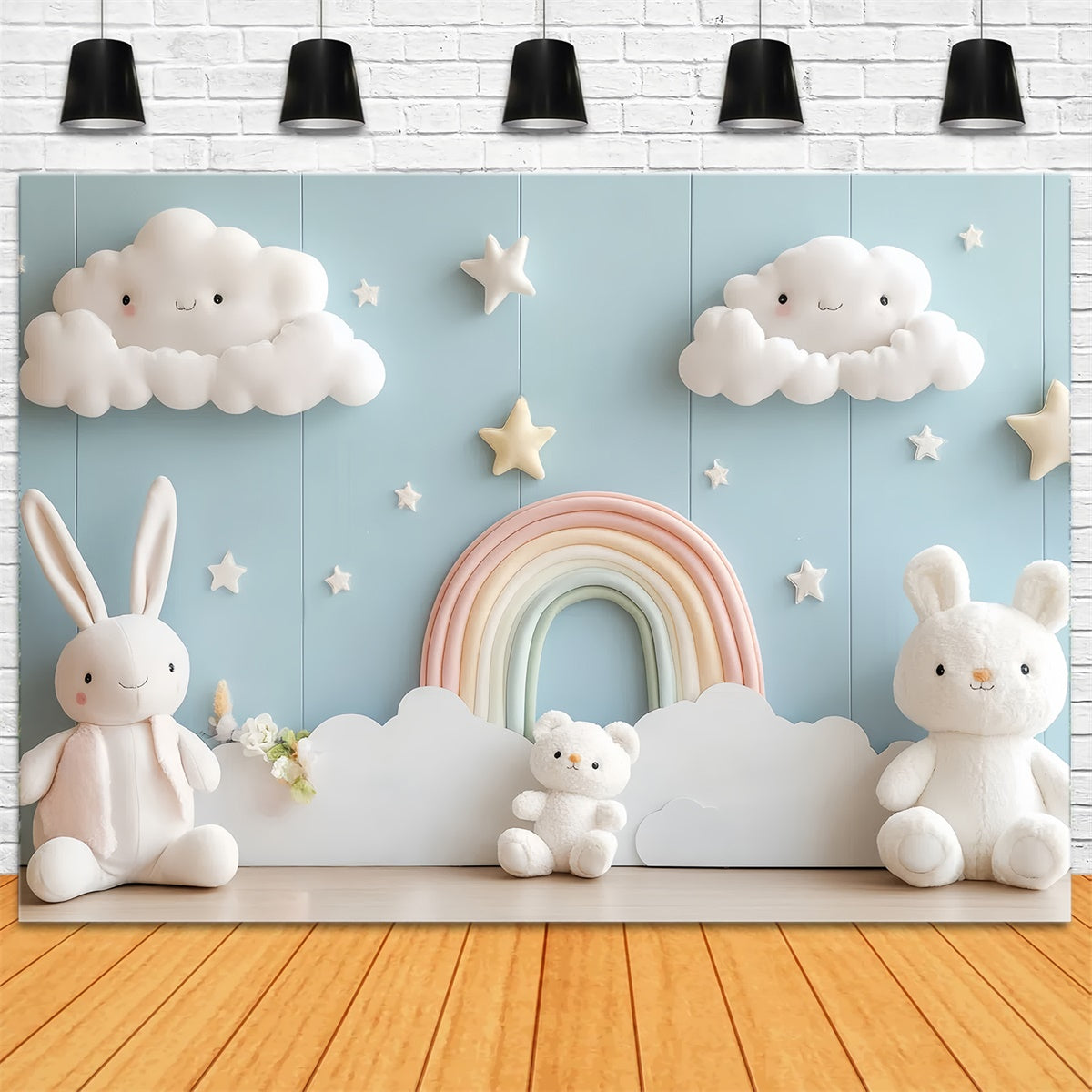 Toile de fond Photographie Nouveau-né Nuage Arc-en-Ciel Lapin CSH5-278