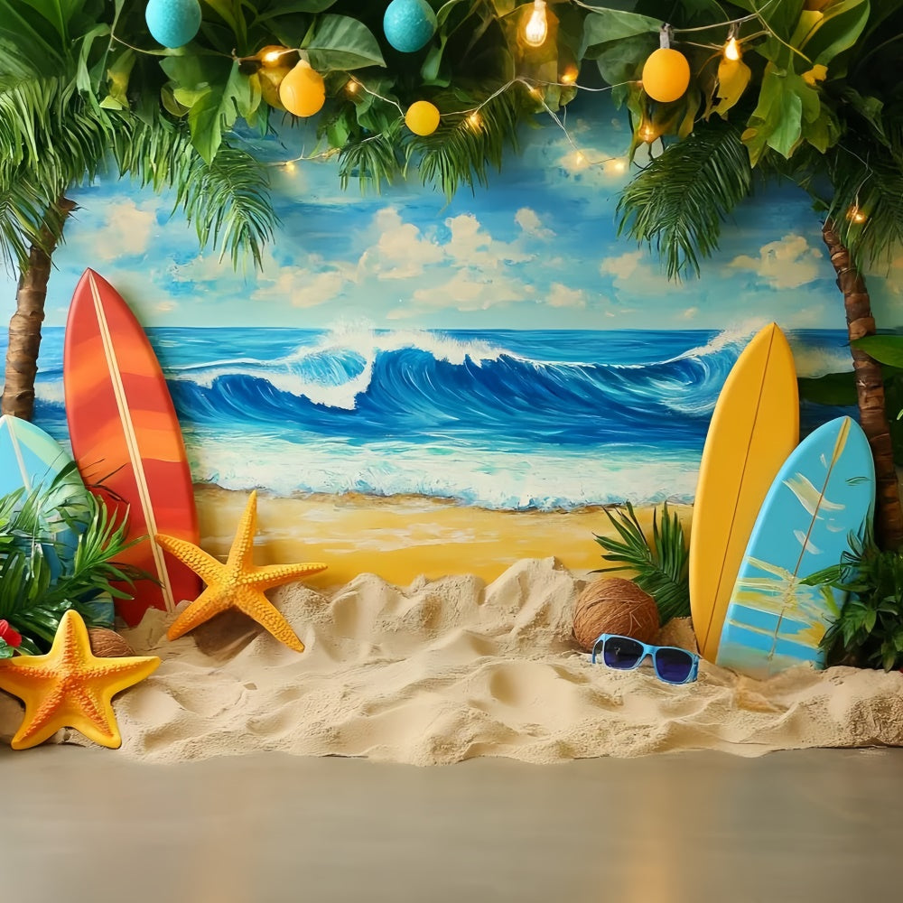 Toile de fond Enfants Paradis Vague Tropicale CSH5-281