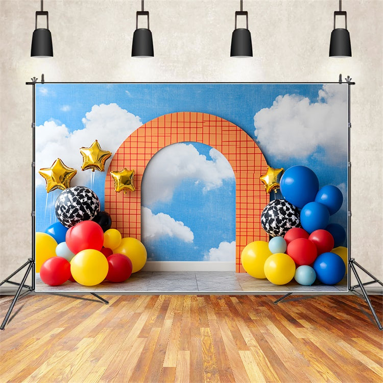 Toile de fond Photo Enfants Rêve Ballon Ciel Bleu CSH5-284