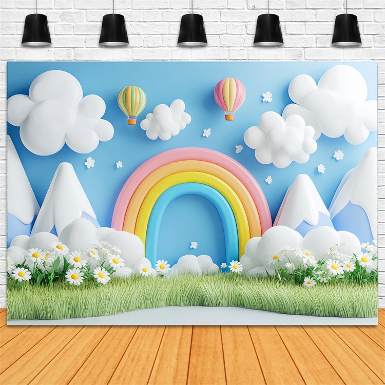 Toile de fond Nouveau-né Prairie Ballon Nuage CSH5-286