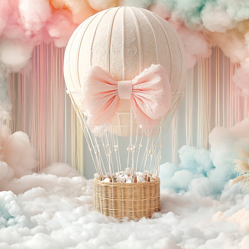 Toile de fond Nouveau-né Balade Ballon Nuage Rosé CSH5-297