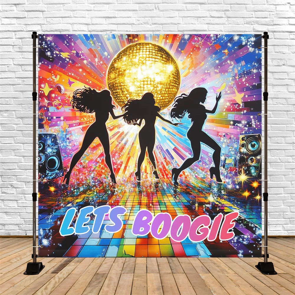 Toile de fond Années 70 Danseurs Glamour Lumières Pailletées CSH5-3