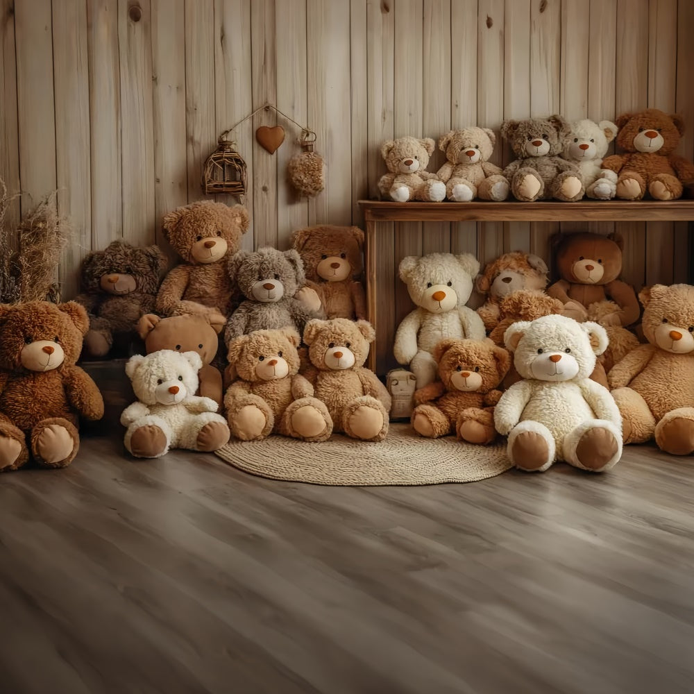 Toile de fond Photo Enfants Ours En Peluche Bois Mignon CSH5-300