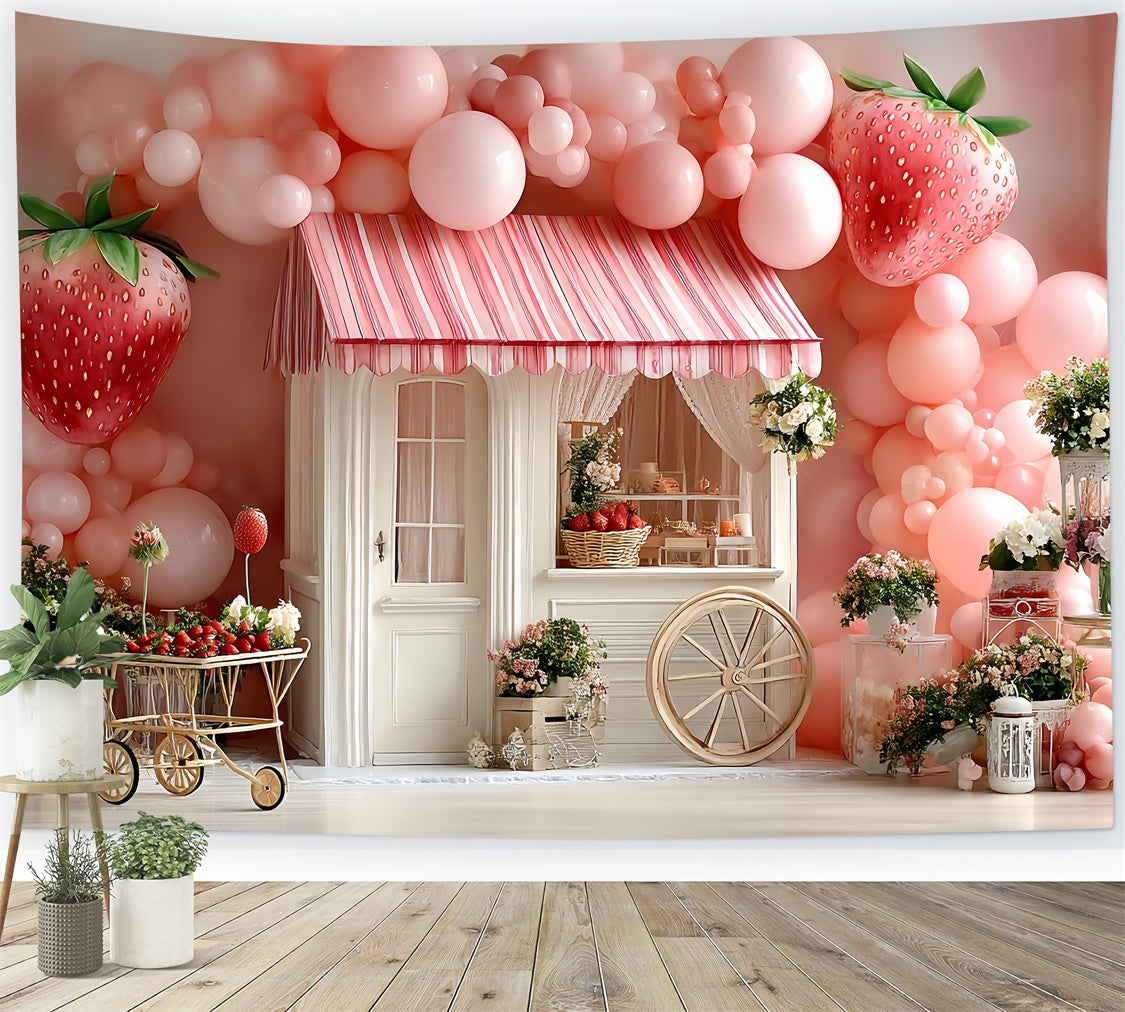 Toile de fond Fraise Ballon Cottage Fraise CSH5-303