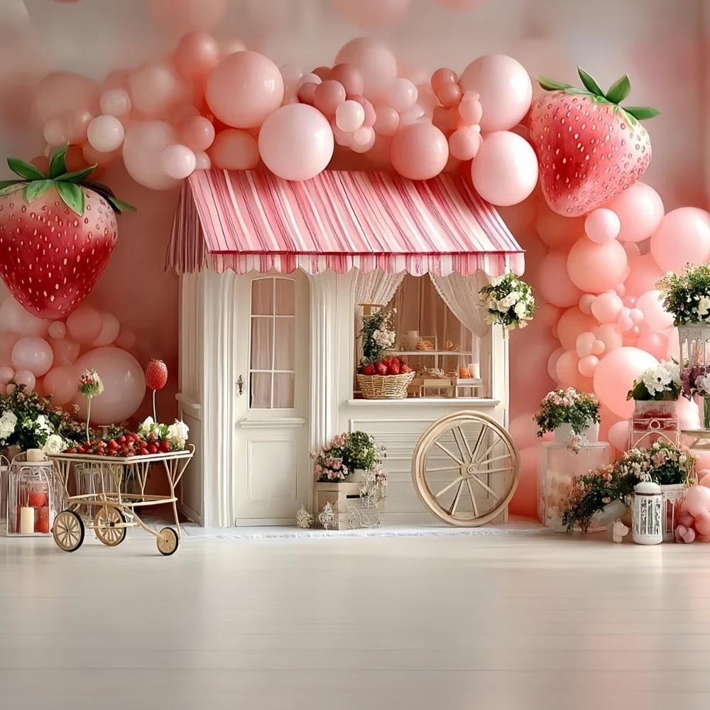 Toile de fond Fraise Ballon Cottage Fraise CSH5-303