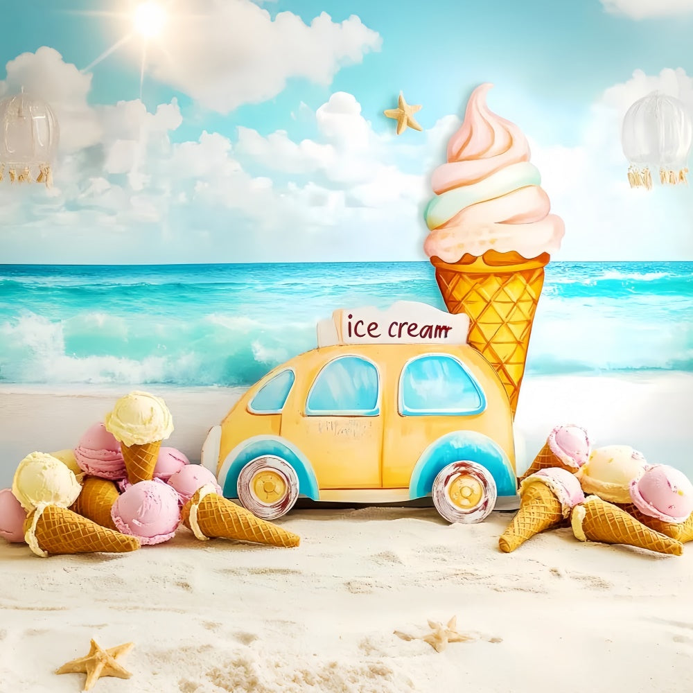 Toile de fond Plage Été Rêves Glace Enfants CSH5-305