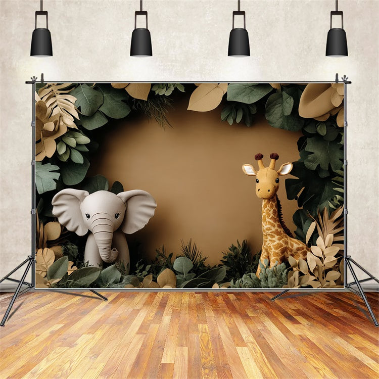 Toile de fond Nouveau-né Safari Feuilles Forêt CSH5-308