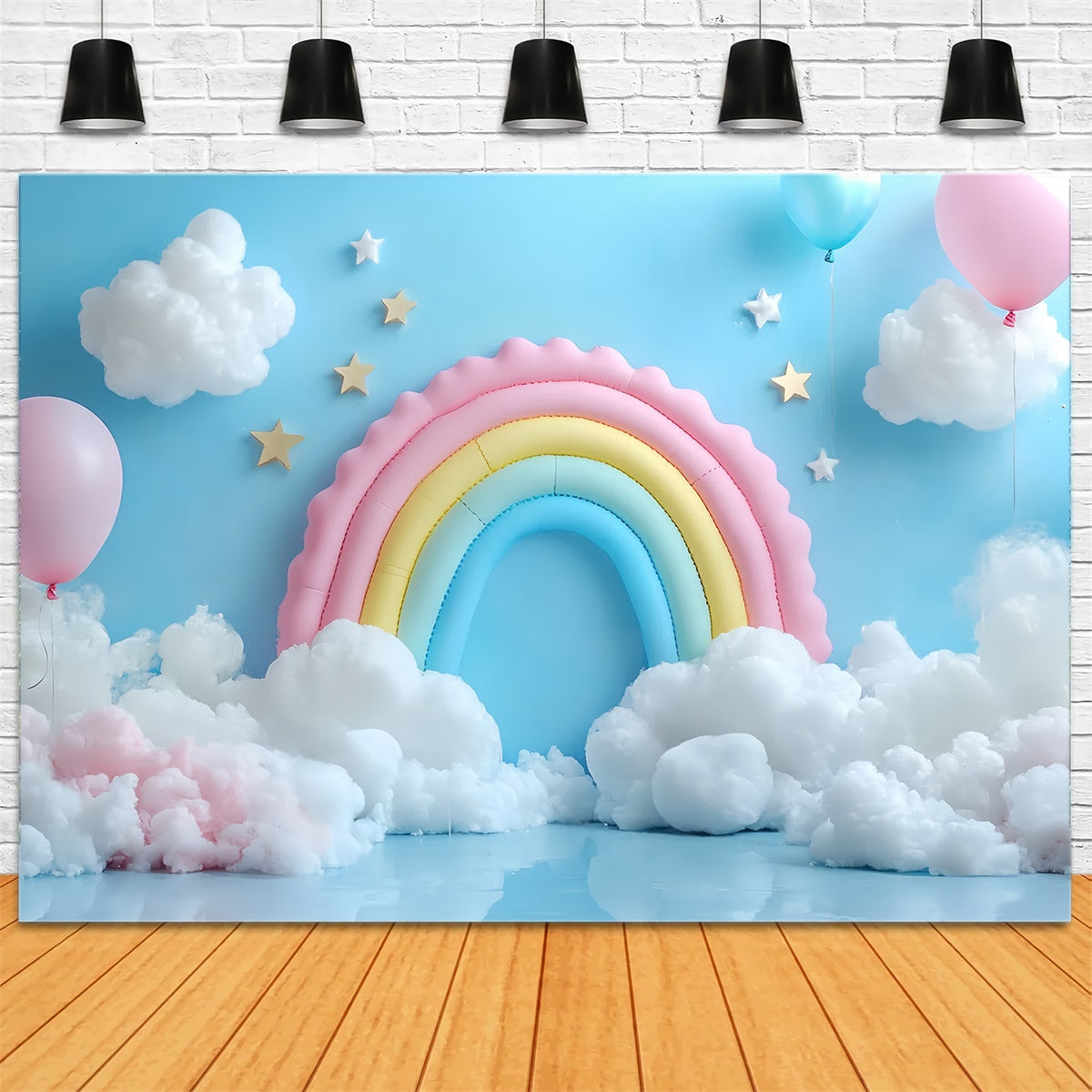 Toile de fond Arc-en-Ciel Paradis Ballon Nuage Enfants CSH5-310