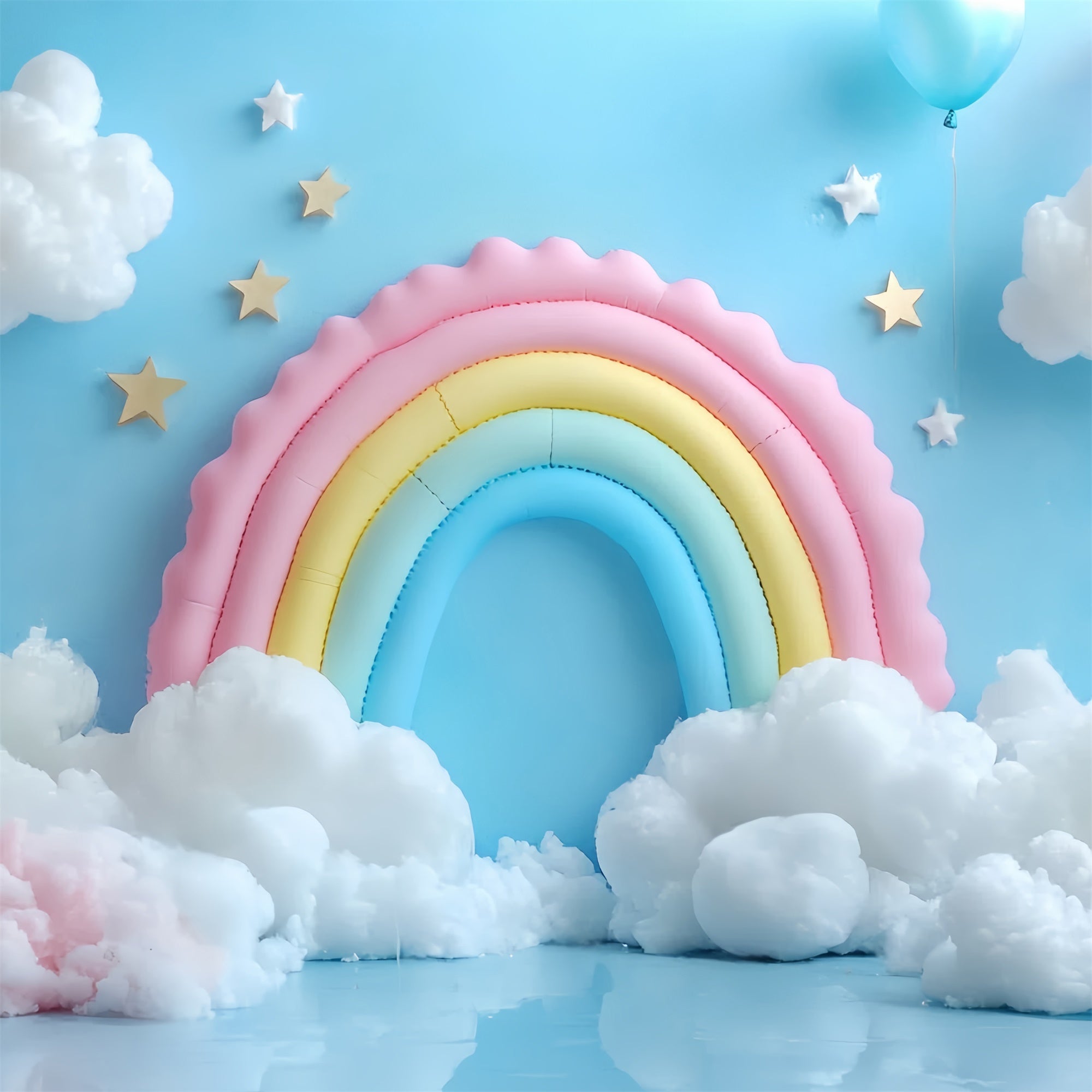 Toile de fond Arc-en-Ciel Paradis Ballon Nuage Enfants CSH5-310