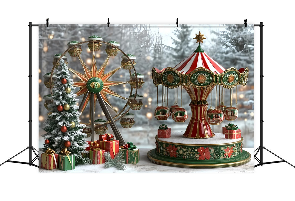 Toile de fond Noël Grande Roue Joie Enfants CSH5-317