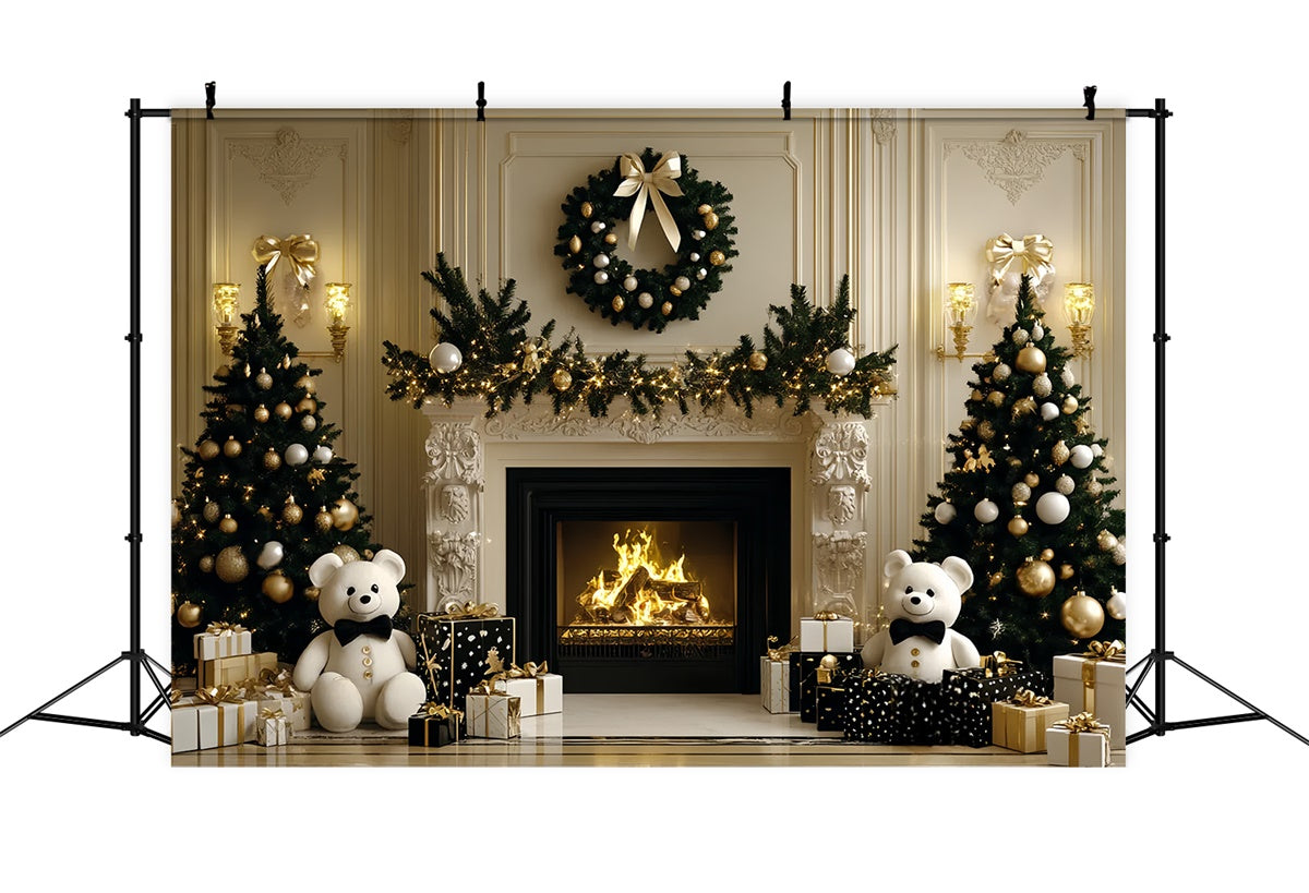 Toile de fond Noël Charme Ourson Confort Enfants CSH5-319