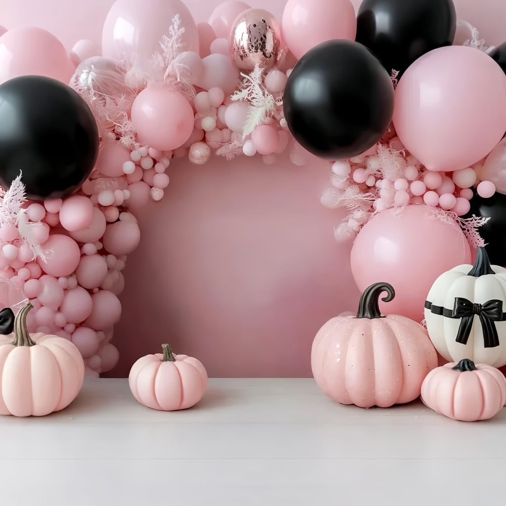 Toile de fond Photo Enfants Citrouille Rose Halloween CSH5-320
