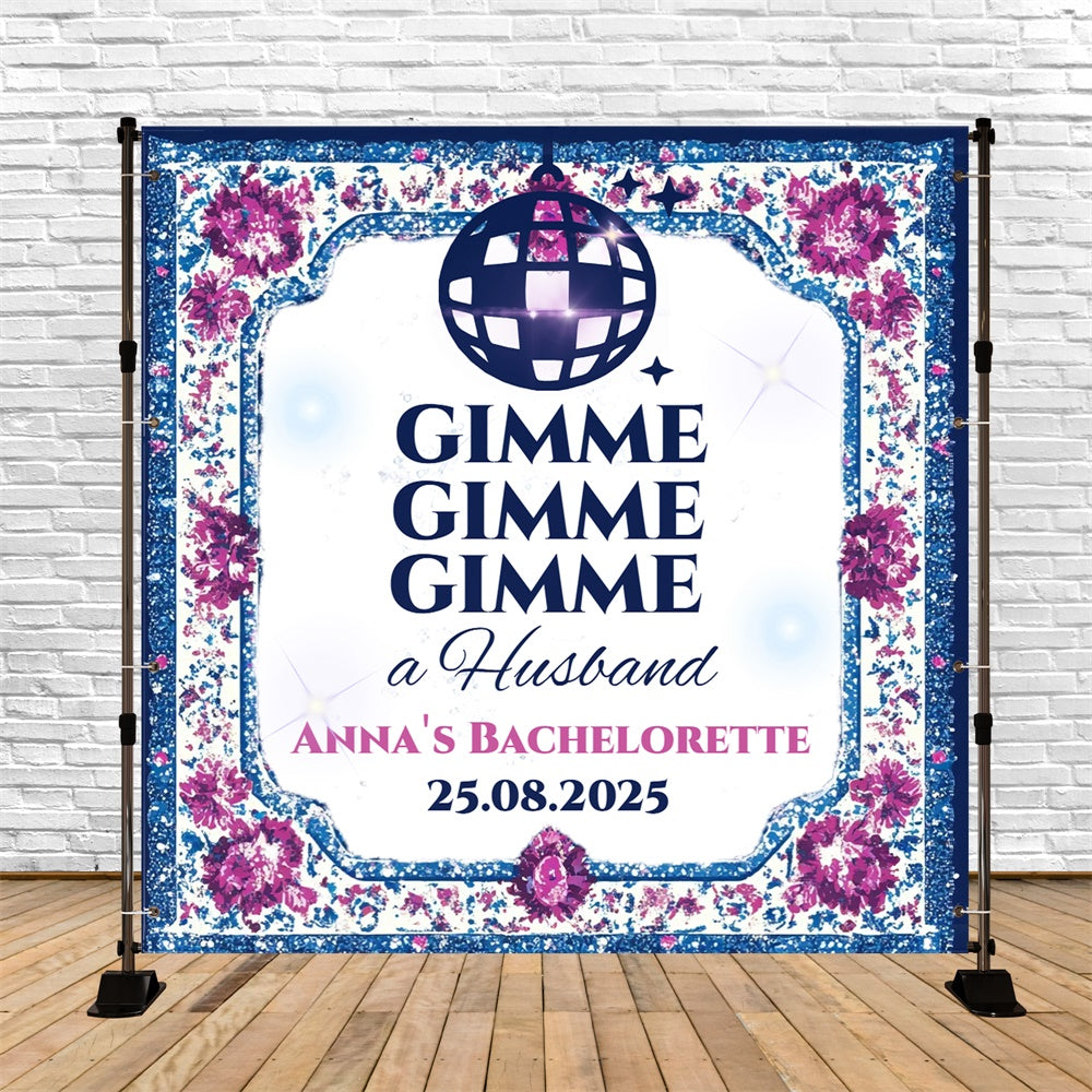 Toile de fond Photo Années 70 Cadre Fleurs Violettes Disco CSH5-5