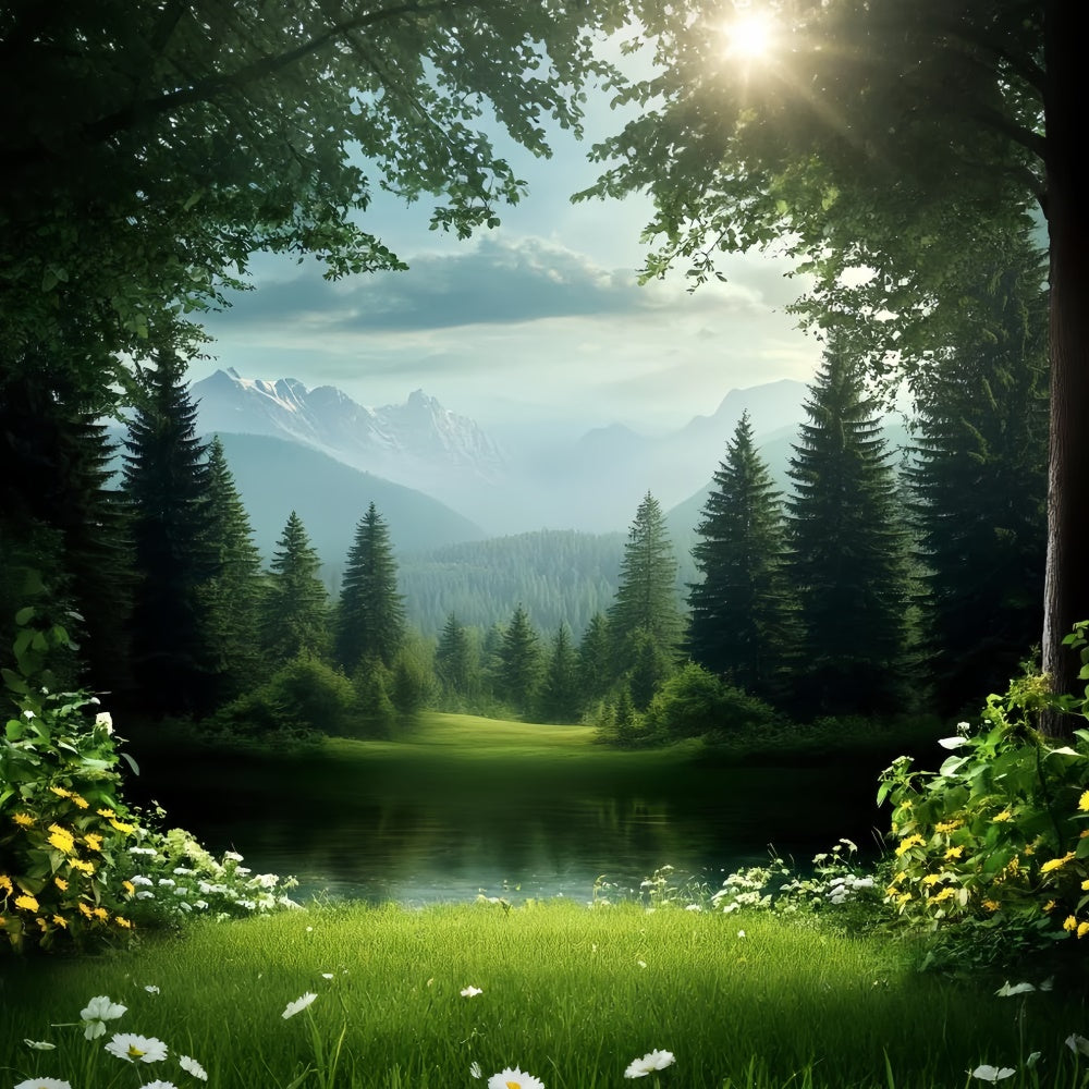 Toile de fond Fête des Pères Idées Forêt Lac Montagne CSH5-58