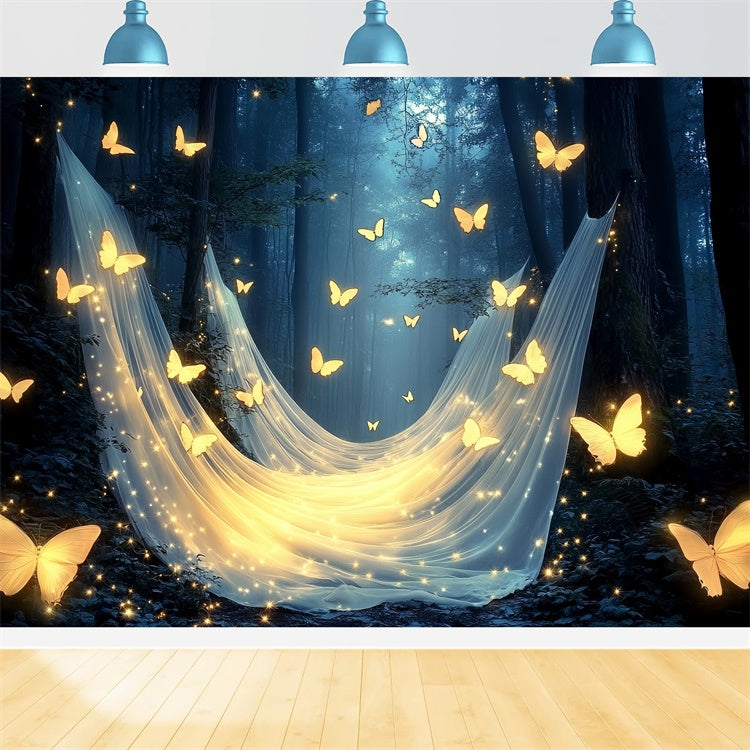 Toile de fond Papillons Forêt Magique Luminescente Été CSH5-86
