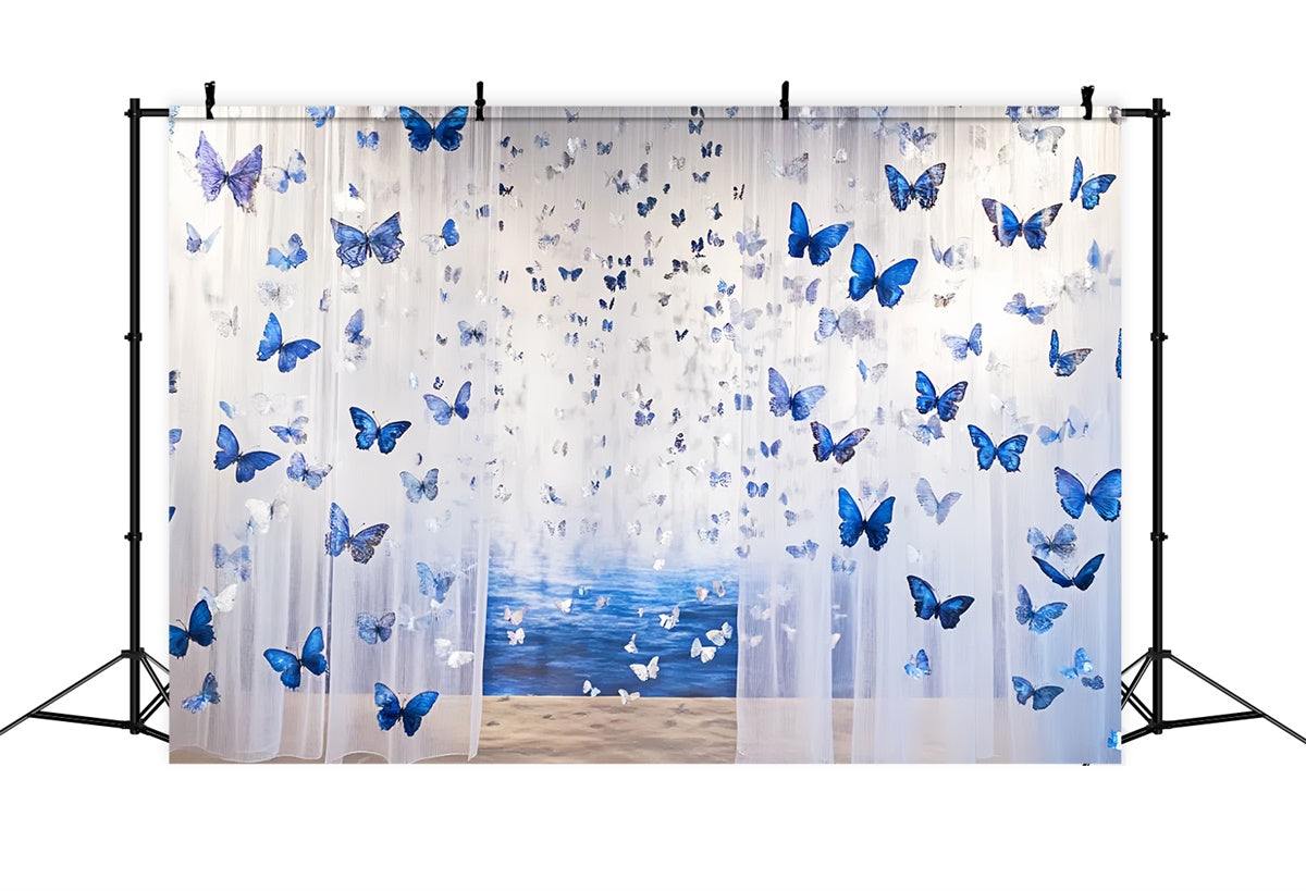 Toile de fond Papillons Vol de Papillons Bleus Été CSH5-87