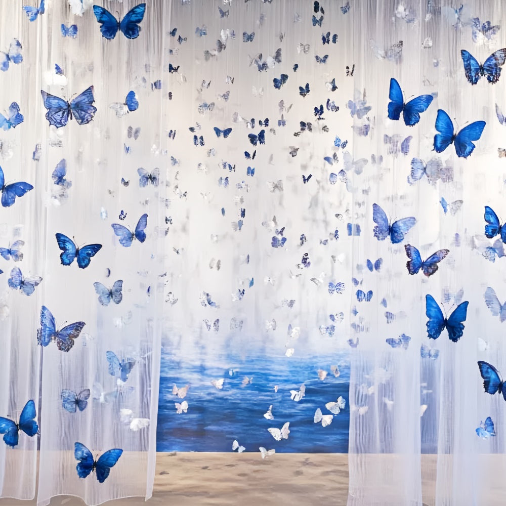 Toile de fond Papillons Vol de Papillons Bleus Été CSH5-87