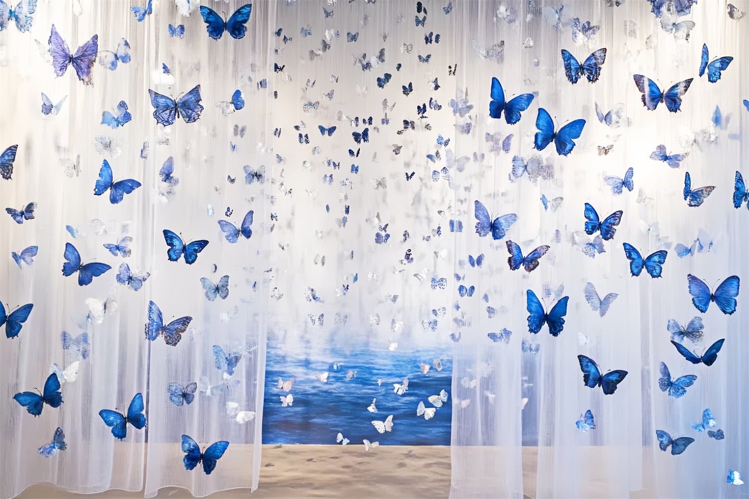 Toile de fond Papillons Vol de Papillons Bleus Été CSH5-87