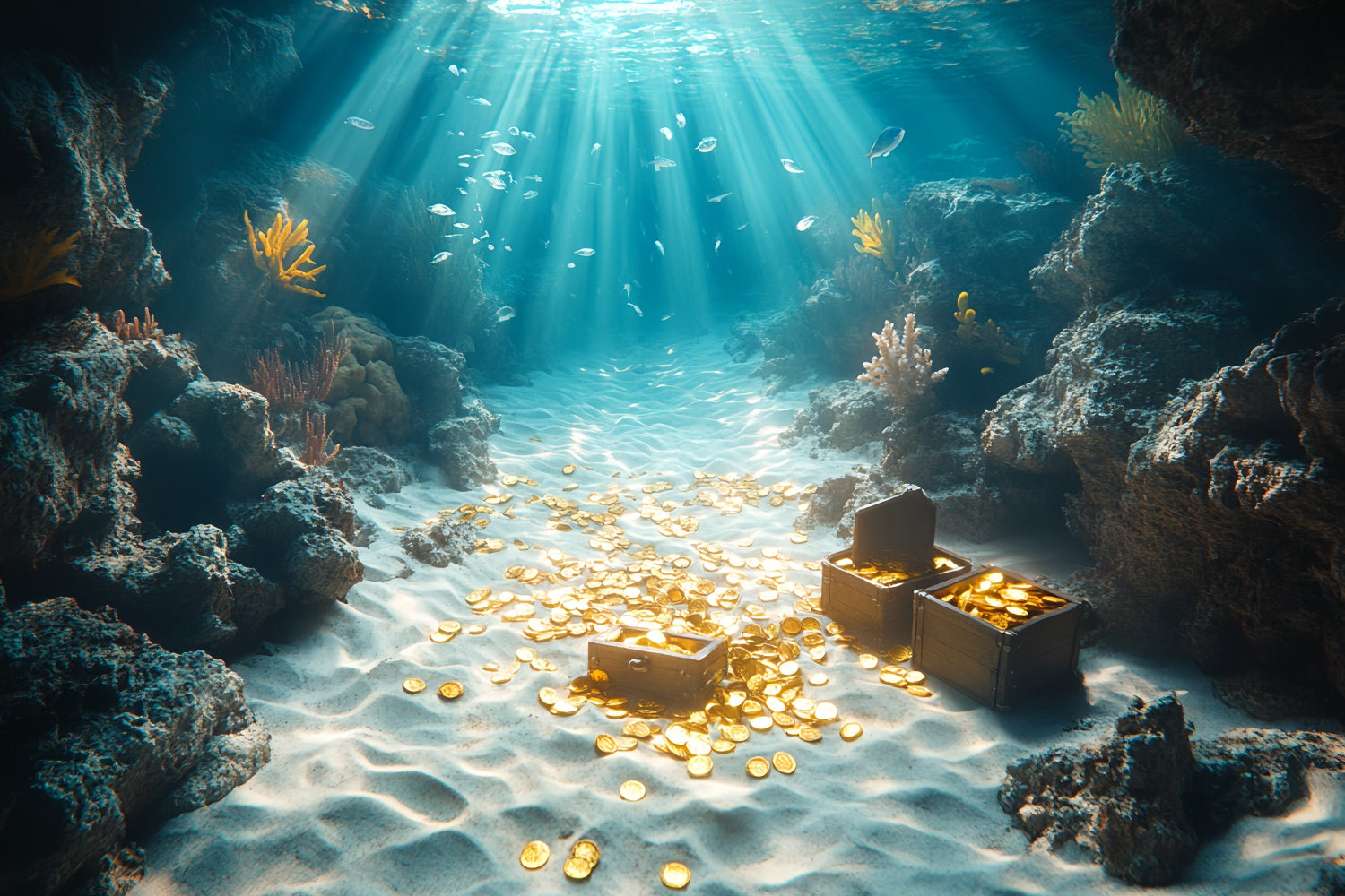 Toile de fond Sous-Marine Pièces Corail Magiques Été CSH5-95