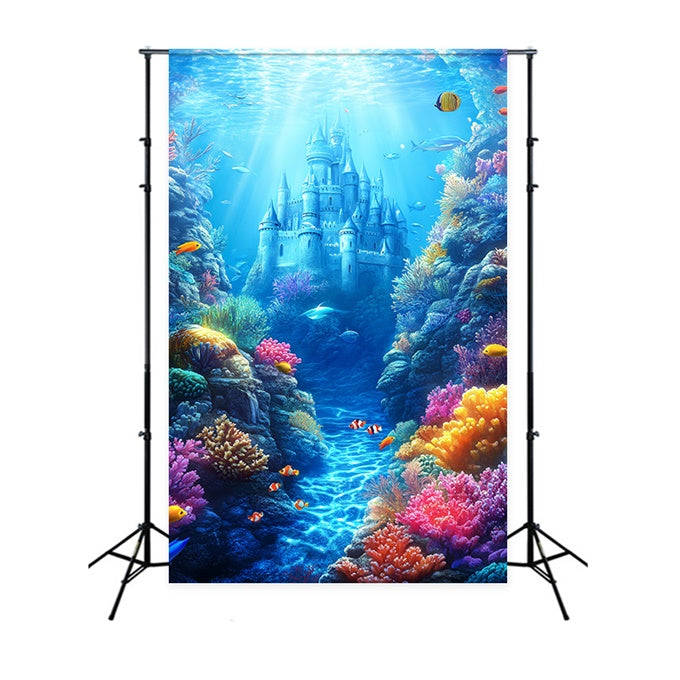 Toile de fond Sous-Marine Château Fantaisie Magique Été CSH5-98