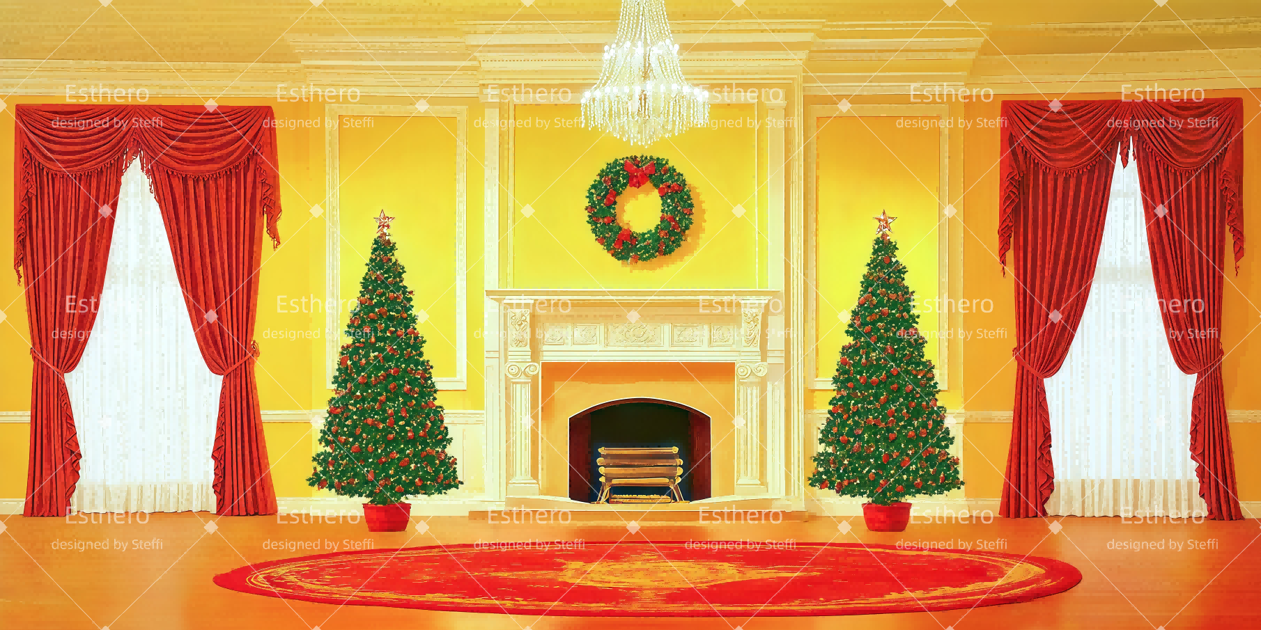 Toile de fond au Théâtre Salon de Noël CSH510-T75