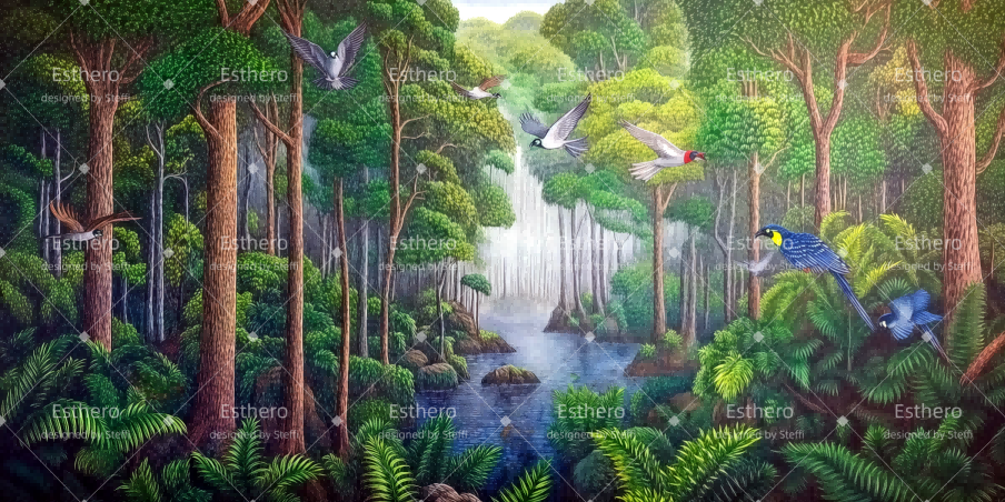 Fond de Scene Theatre Jungle Des Oiseaux CSH511-T16