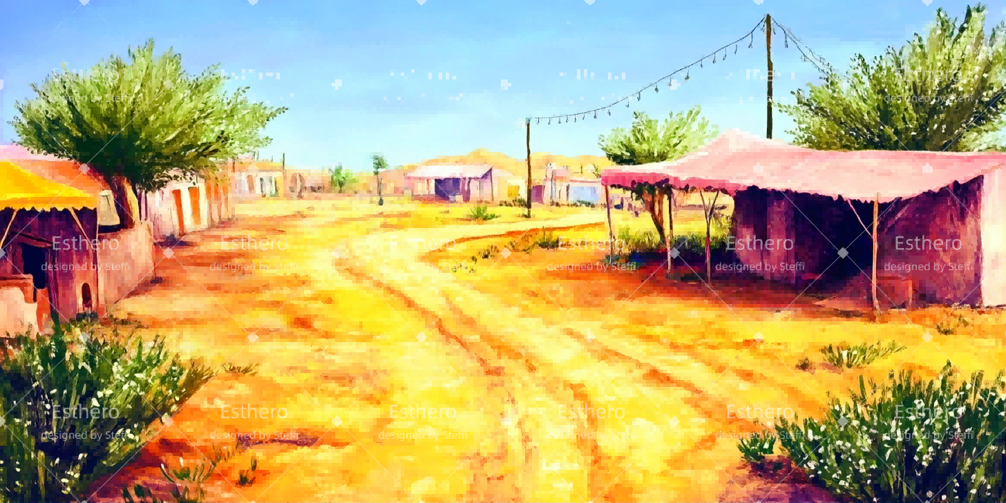 Fond de Scène Personnalisé Route Du Village De Desserts CSH511-T77