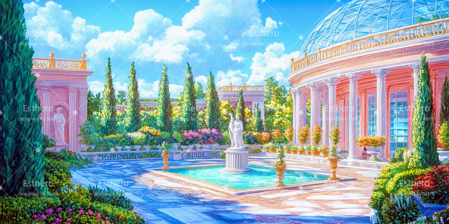 Fond de Scène Cour méditerranéenne CSH511-T88