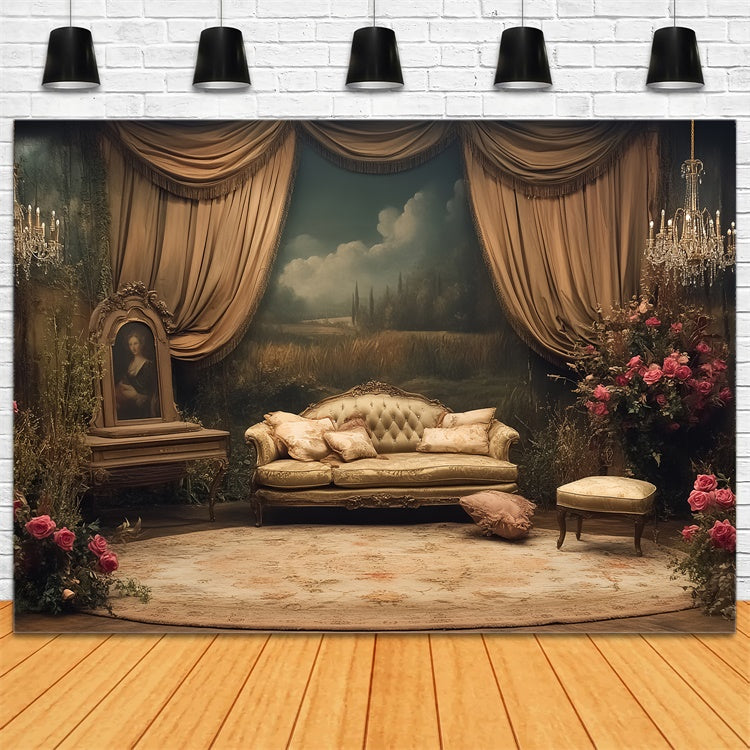 Toile de fond Vintage Victorienne Salon Élégant Rustique CSH57-106