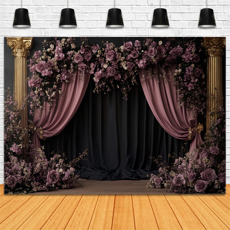 Toile de fond Vintage Rétro Arche Mauve Fleur Photo CSH57-114