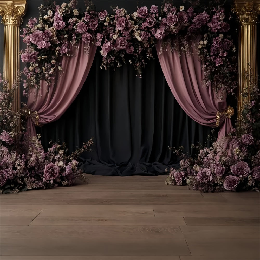 Toile de fond Vintage Rétro Arche Mauve Fleur Photo CSH57-114