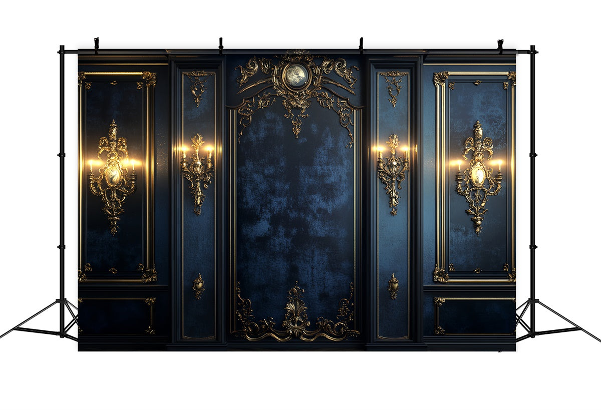 Toile de fond Vintage Photo Mur Bleu Nuit Royal CSH57-116