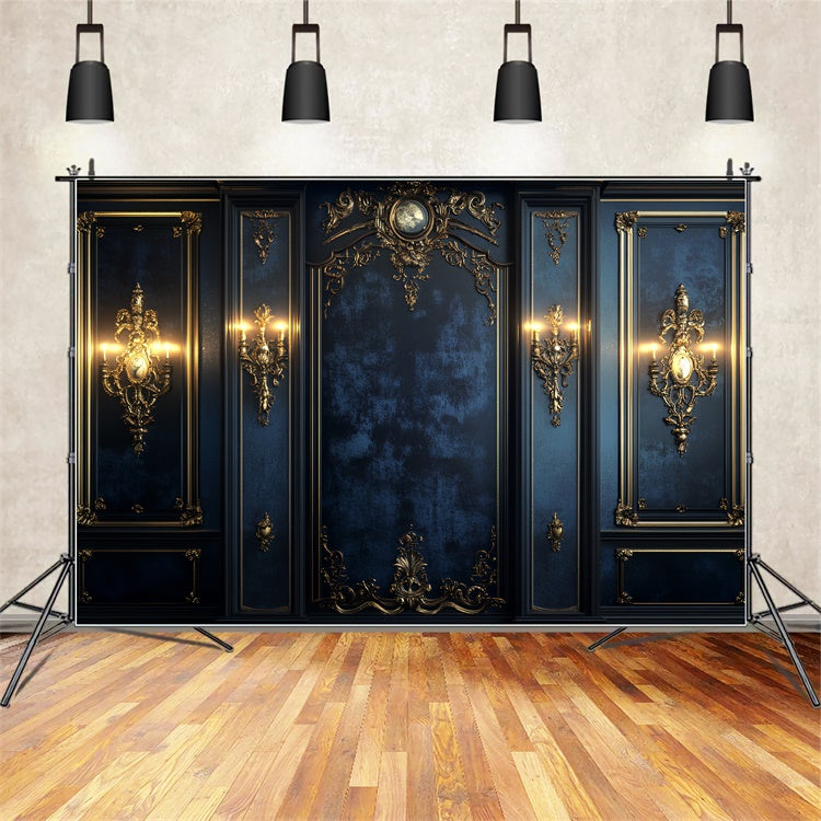 Toile de fond Vintage Photo Mur Bleu Nuit Royal CSH57-116