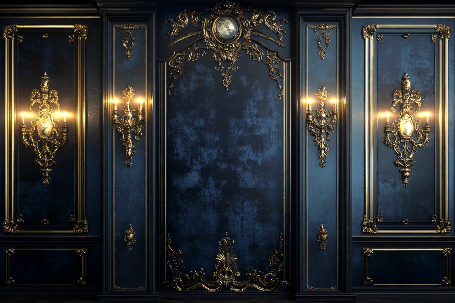 Toile de fond Vintage Photo Mur Bleu Nuit Royal CSH57-116