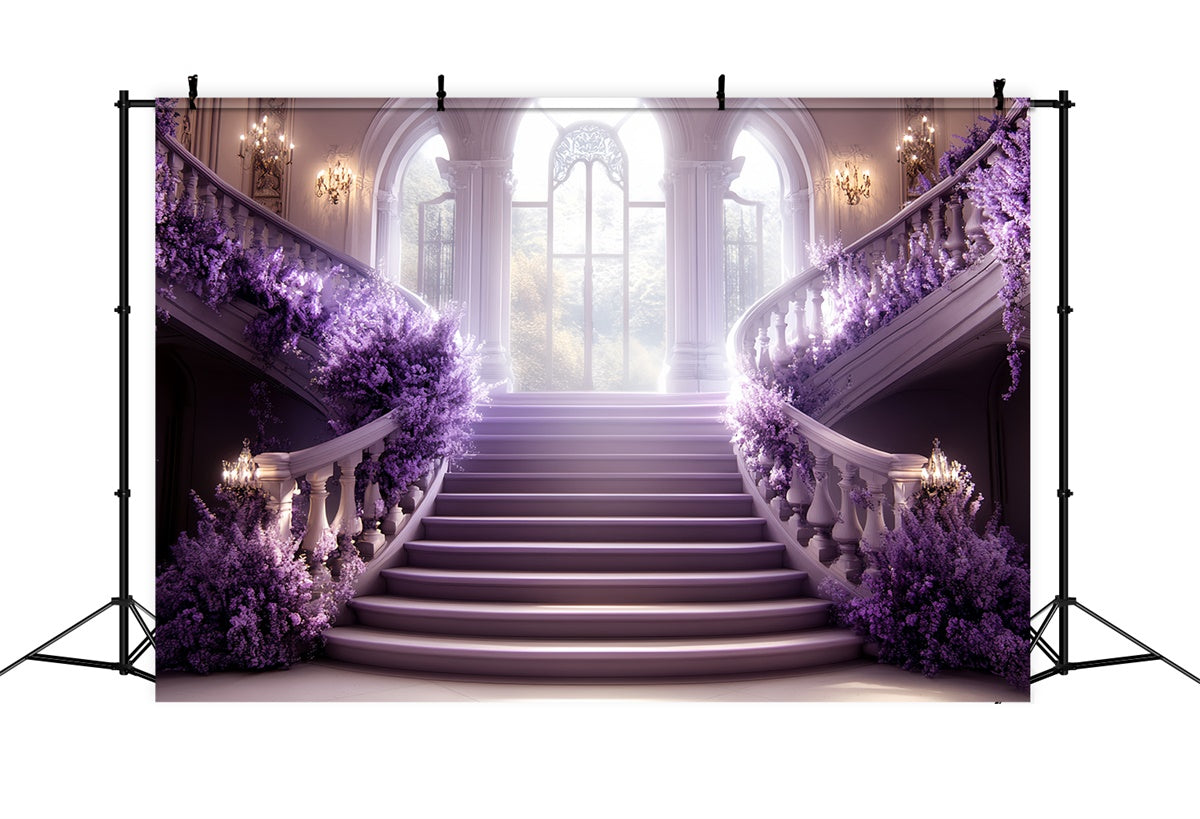 Toile de fond Vintage Escalier Lavande Salle Bal CSH57-123