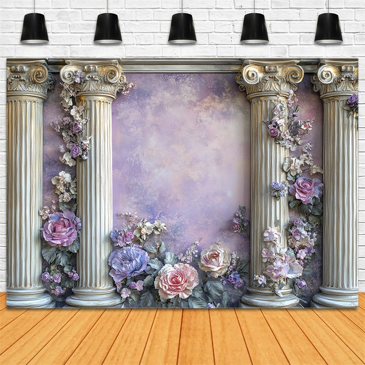 Toile de fond Vintage Mur Colonne Florale Victorienne CSH57-126