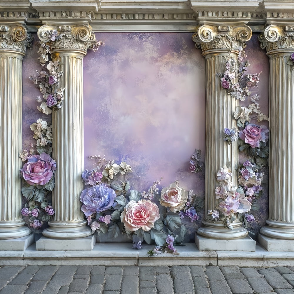 Toile de fond Vintage Mur Colonne Florale Victorienne CSH57-126
