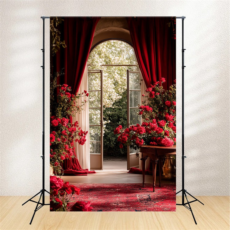 Toile de fond Vintage Photographie Arche Rose Romance CSH57-139