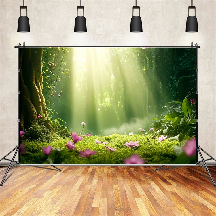 Toile de fond Forêt Matin Lumière Bois CSH57-155