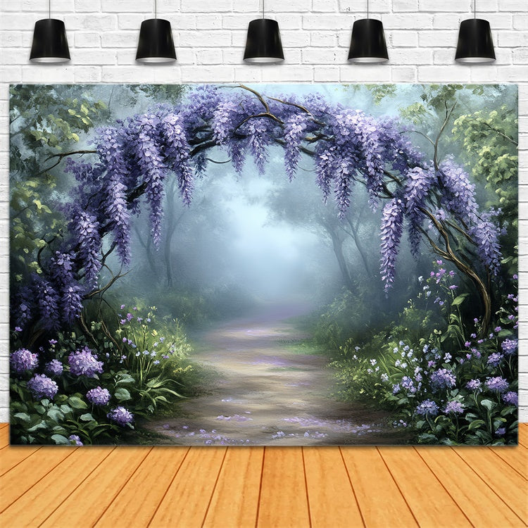 Toile de fond Forêt Photographie Arche Lavande Sentier CSH57-161