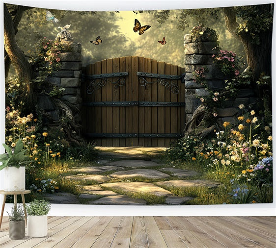 Toile de fond Forêt Magique Jardin Secret Portail Bois CSH57-162