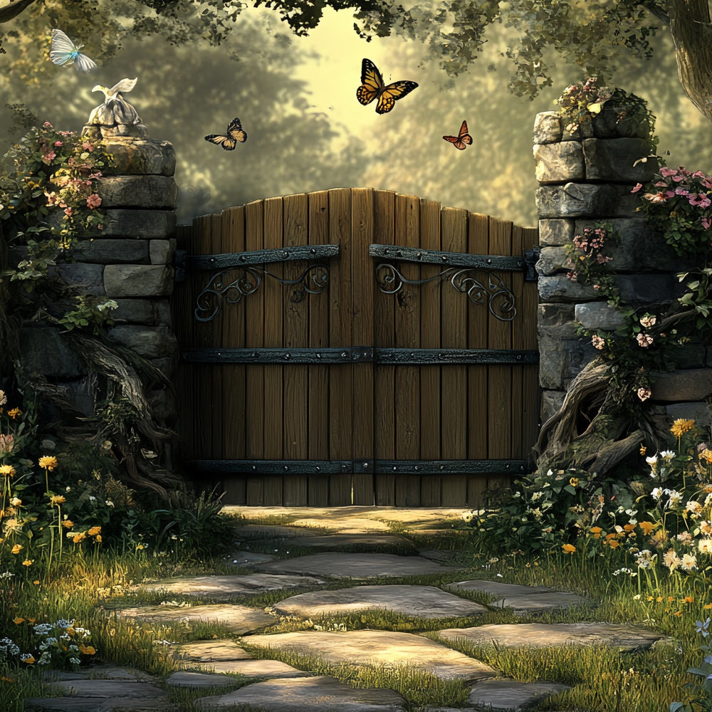Toile de fond Forêt Magique Jardin Secret Portail Bois CSH57-162