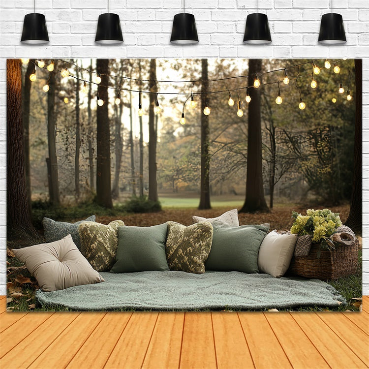 Toile de fond Forêt Pique-Nique Crépuscule Mise en Place CSH57-165