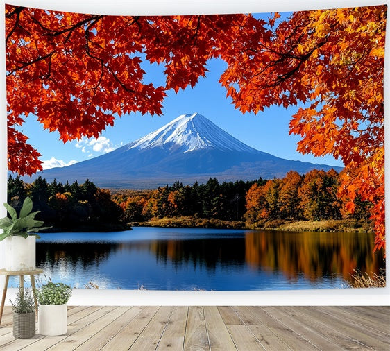 Toile de fond Photo Automne Érable Montagne Tranquille CSH57-191