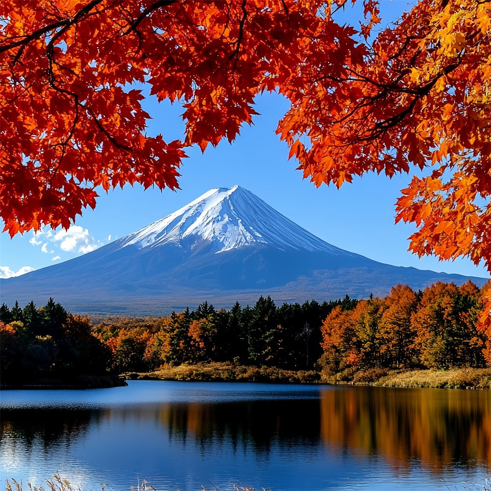 Toile de fond Photo Automne Érable Montagne Tranquille CSH57-191